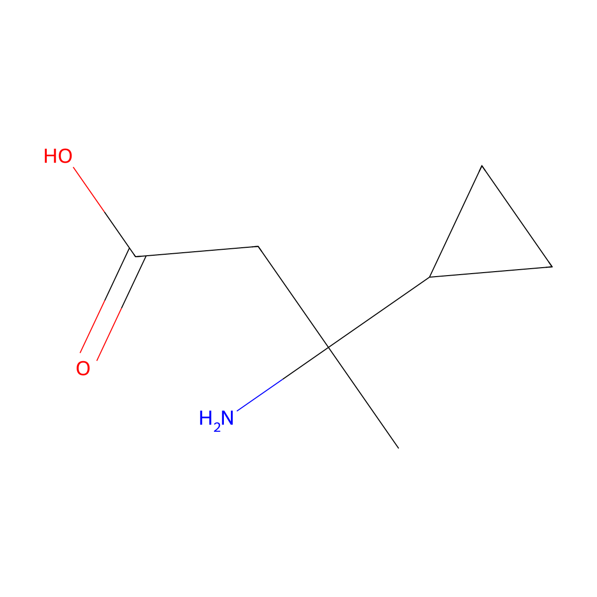 3-Amino-3-cyclopropylbutanoic acid molecular structure, CAS 1270536-24-7