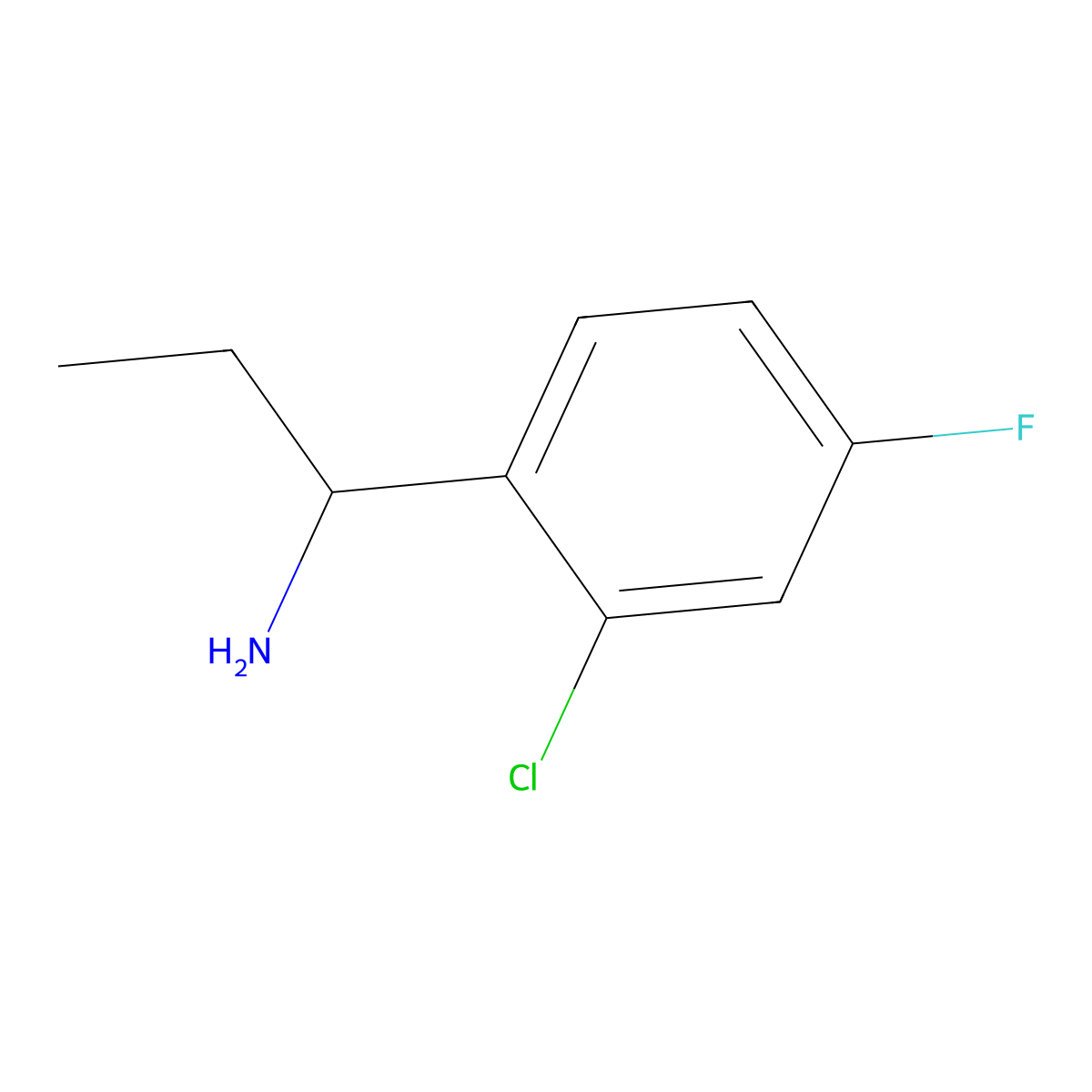 1-(2-Chloro-4-fluorophenyl)propan-1-amine molecular structure, CAS 1270539-95-1