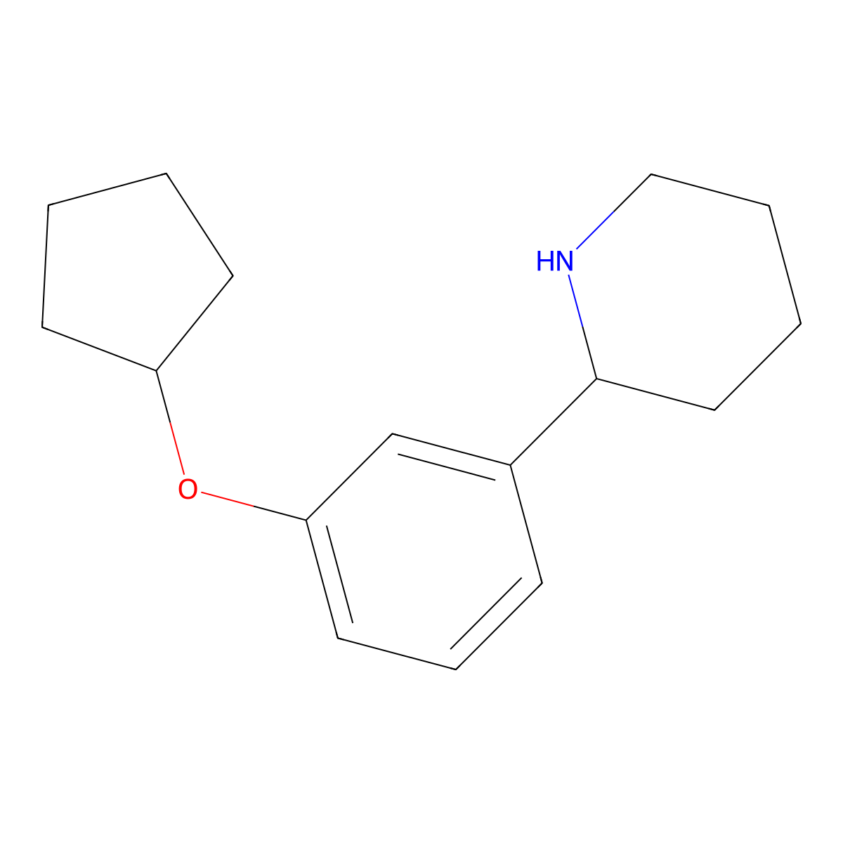3-Cyclopentyloxy-1-(2-piperidyl)benzene molecular structure, CAS 1270540-02-7