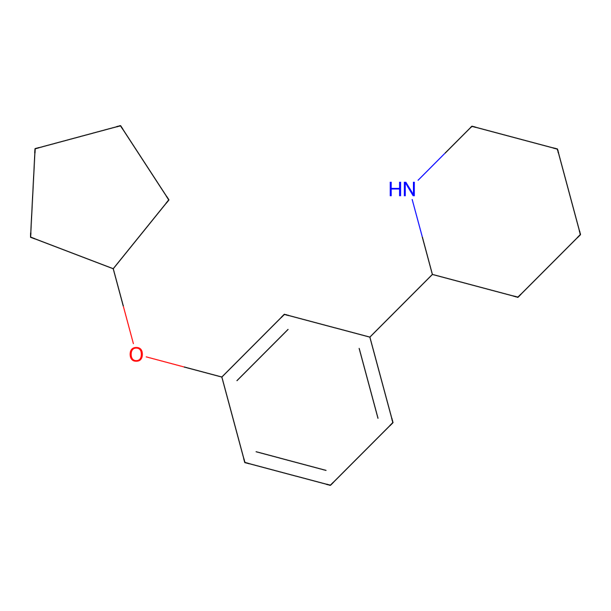 3-Cyclopentyloxy-1-(2-piperidyl)benzene molecular structure, CAS 1270540-02-7