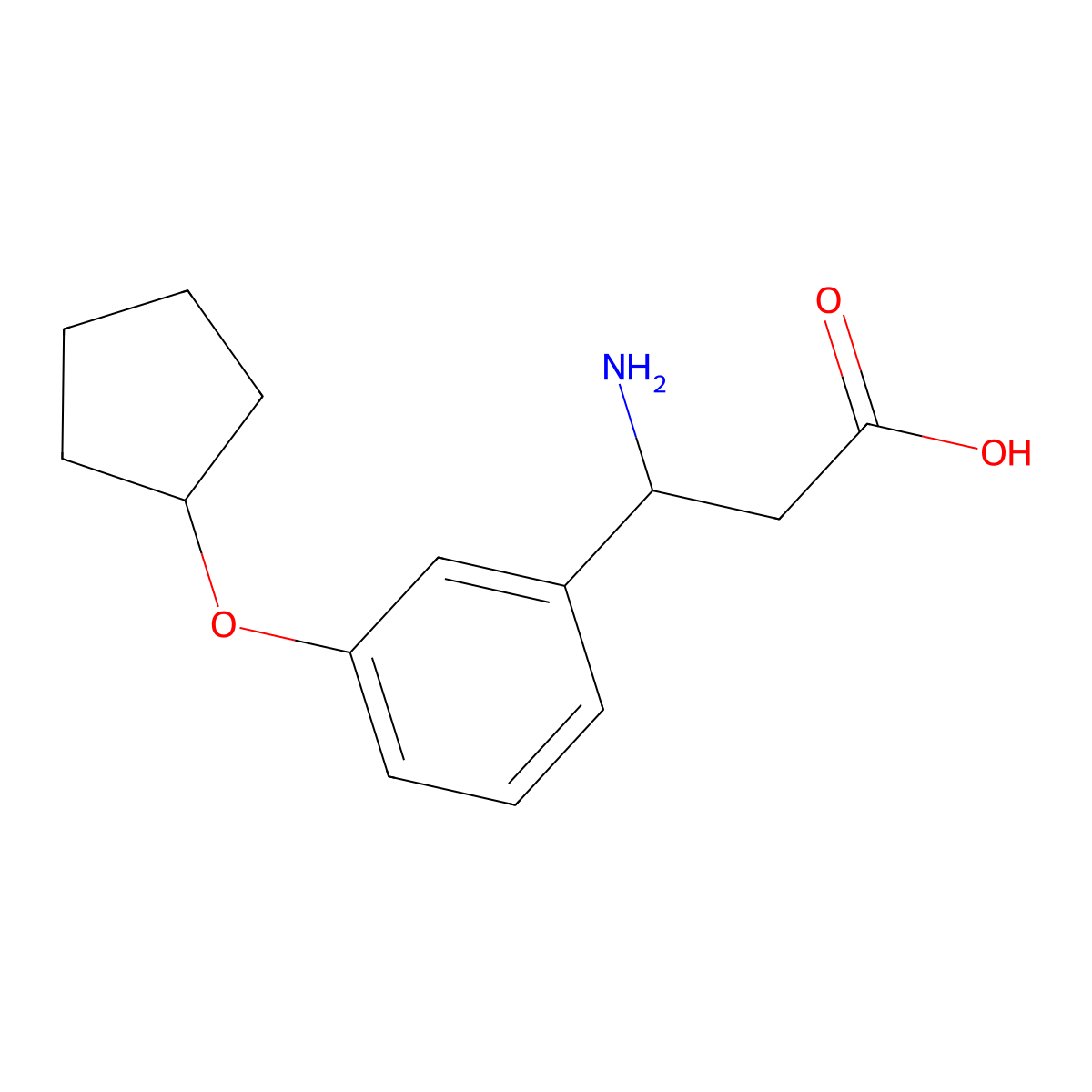 3-Amino-3-(3-cyclopentyloxyphenyl)propanoic acid molecular structure, CAS 1270540-06-1