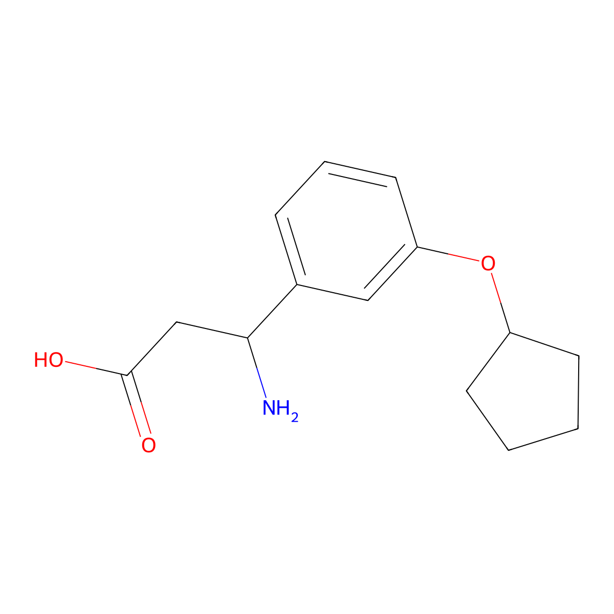 3-Amino-3-(3-cyclopentyloxyphenyl)propanoic acid molecular structure, CAS 1270540-06-1