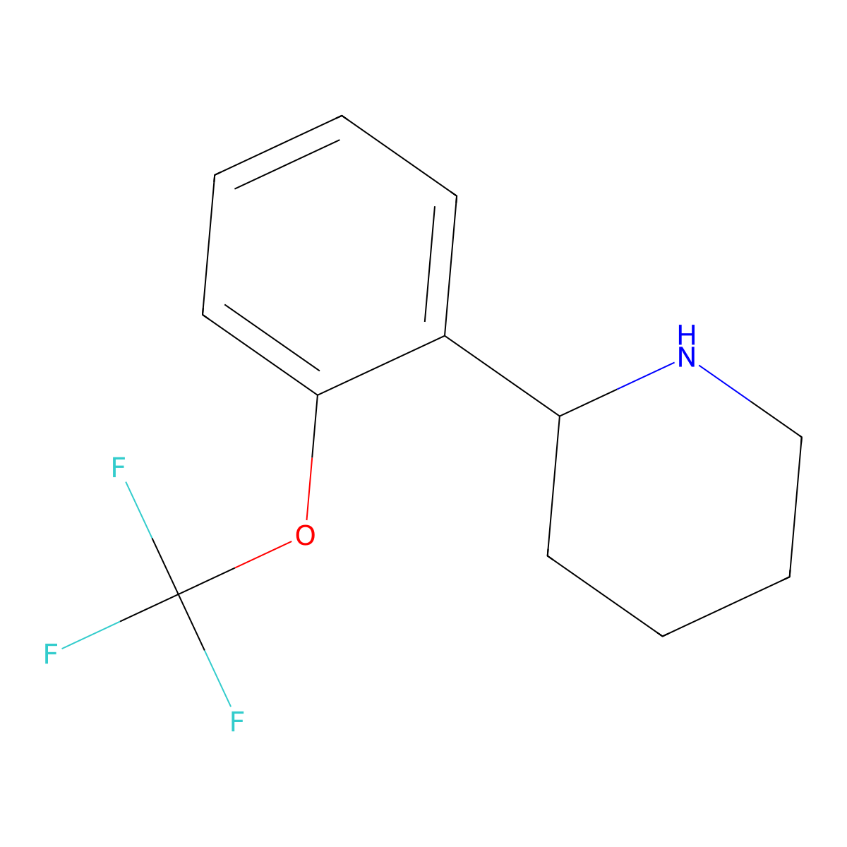 2-(2-(Trifluoromethoxy)phenyl)piperidine molecular structure, CAS 1270540-44-7