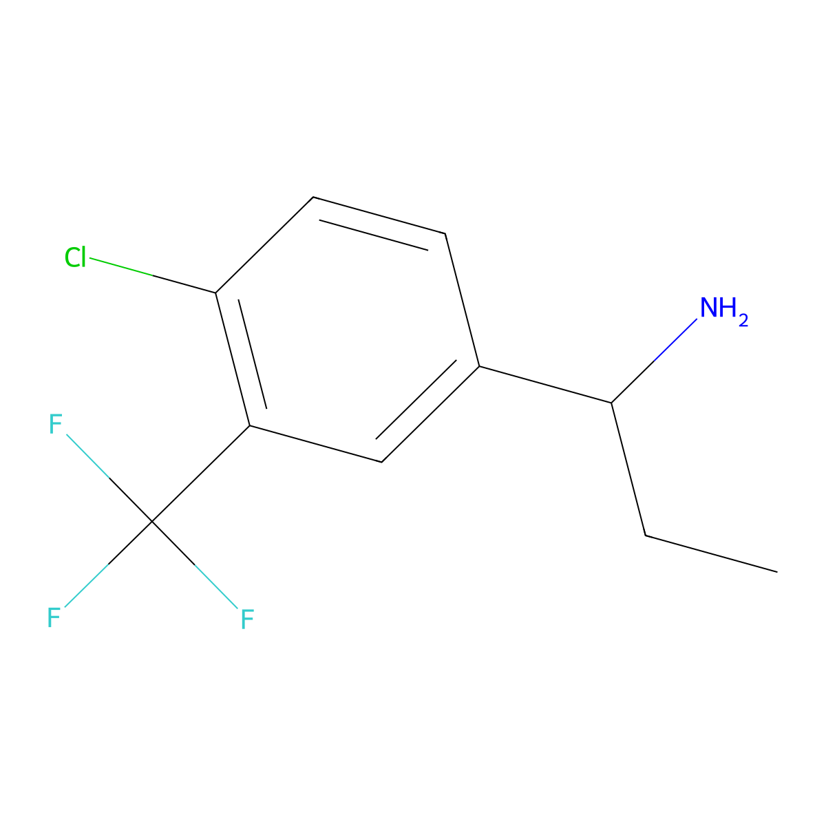 1-(4-Chloro-3-(trifluoromethyl)phenyl)propan-1-amine molecular structure, CAS 1270540-71-0