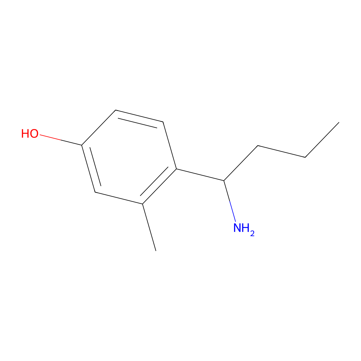 4-(1-Aminobutyl)-3-methylphenol molecular structure, CAS 1270541-43-9