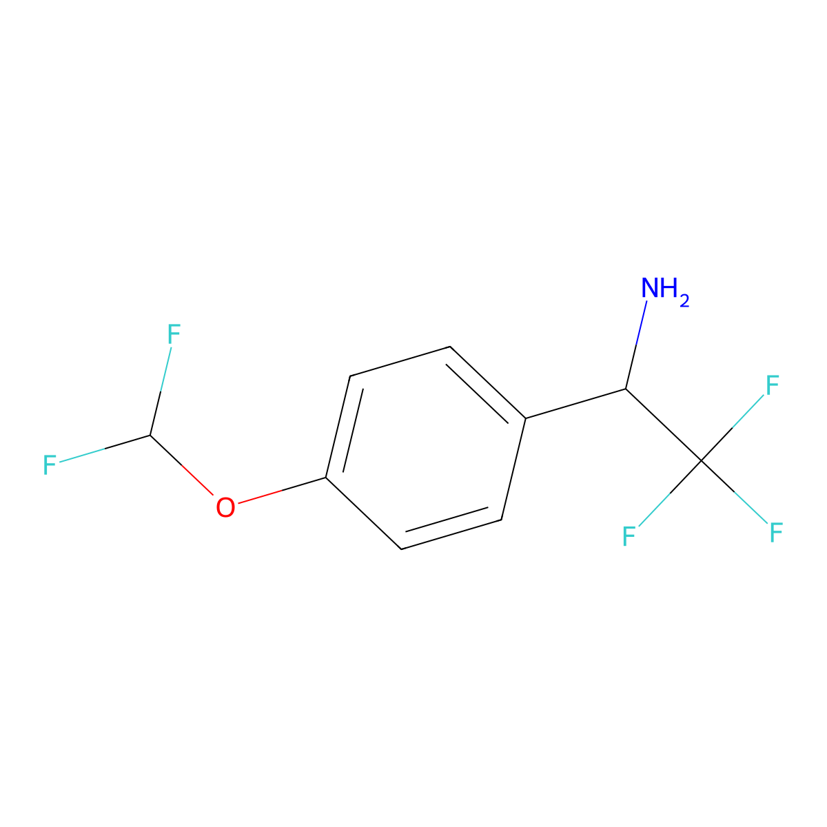 1-[4-(Difluoromethoxy)phenyl]-2,2,2-trifluoroethan-1-amine molecular structure, CAS 1270541-53-1