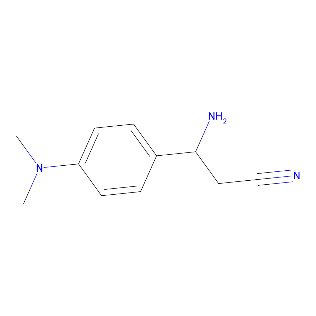 3-Amino-3-(4-(dimethylamino)phenyl)propanenitrile molecular structure, CAS 1270541-68-8