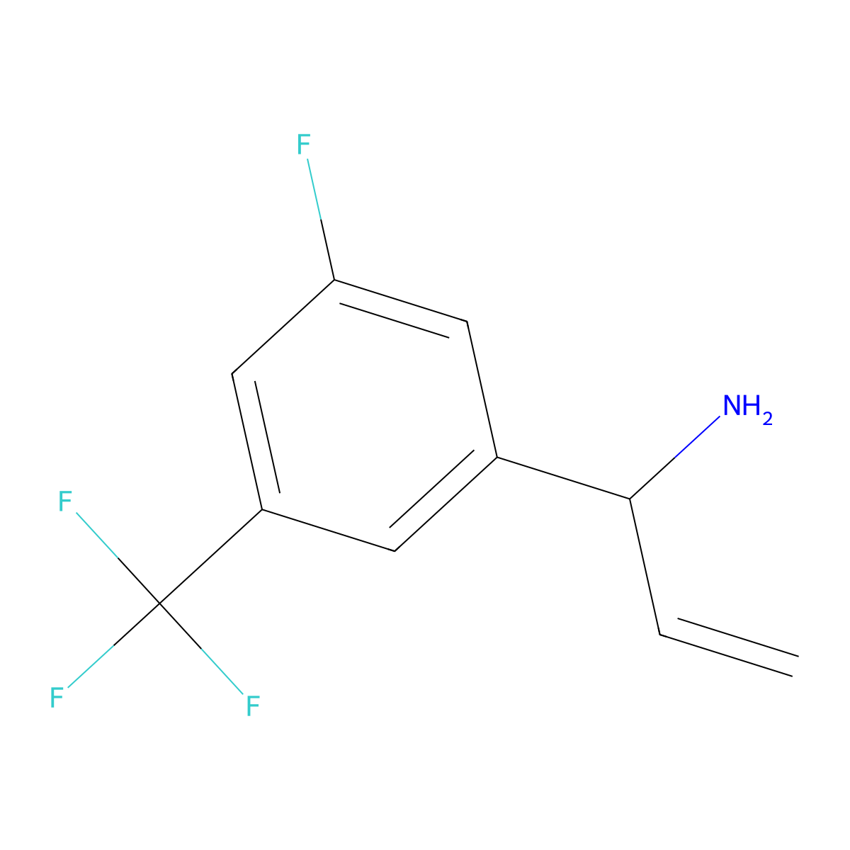 1-[3-Fluoro-5-(trifluoromethyl)phenyl]prop-2-EN-1-amine molecular structure, CAS 1270541-71-3