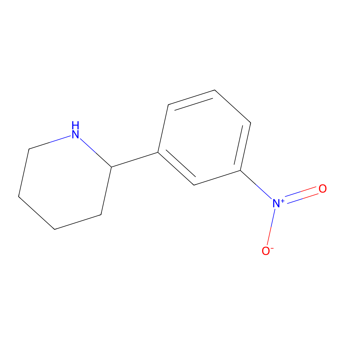 2-(3-Nitrophenyl)piperidine molecular structure, CAS 1270541-74-6