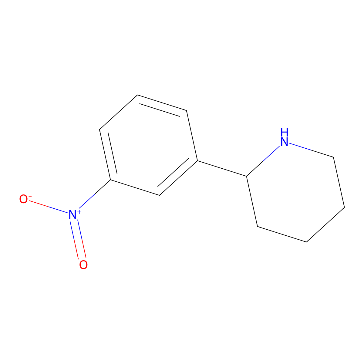 2-(3-Nitrophenyl)piperidine molecular structure, CAS 1270541-74-6