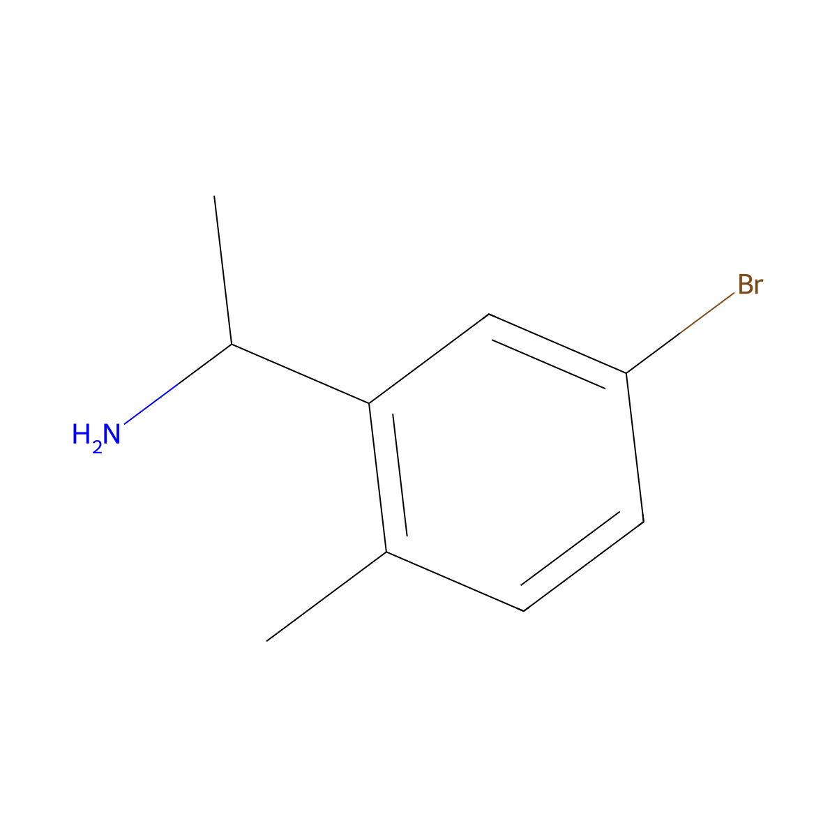 1-(5-Bromo-2-methylphenyl)ethan-1-amine molecular structure, CAS 1270541-79-1