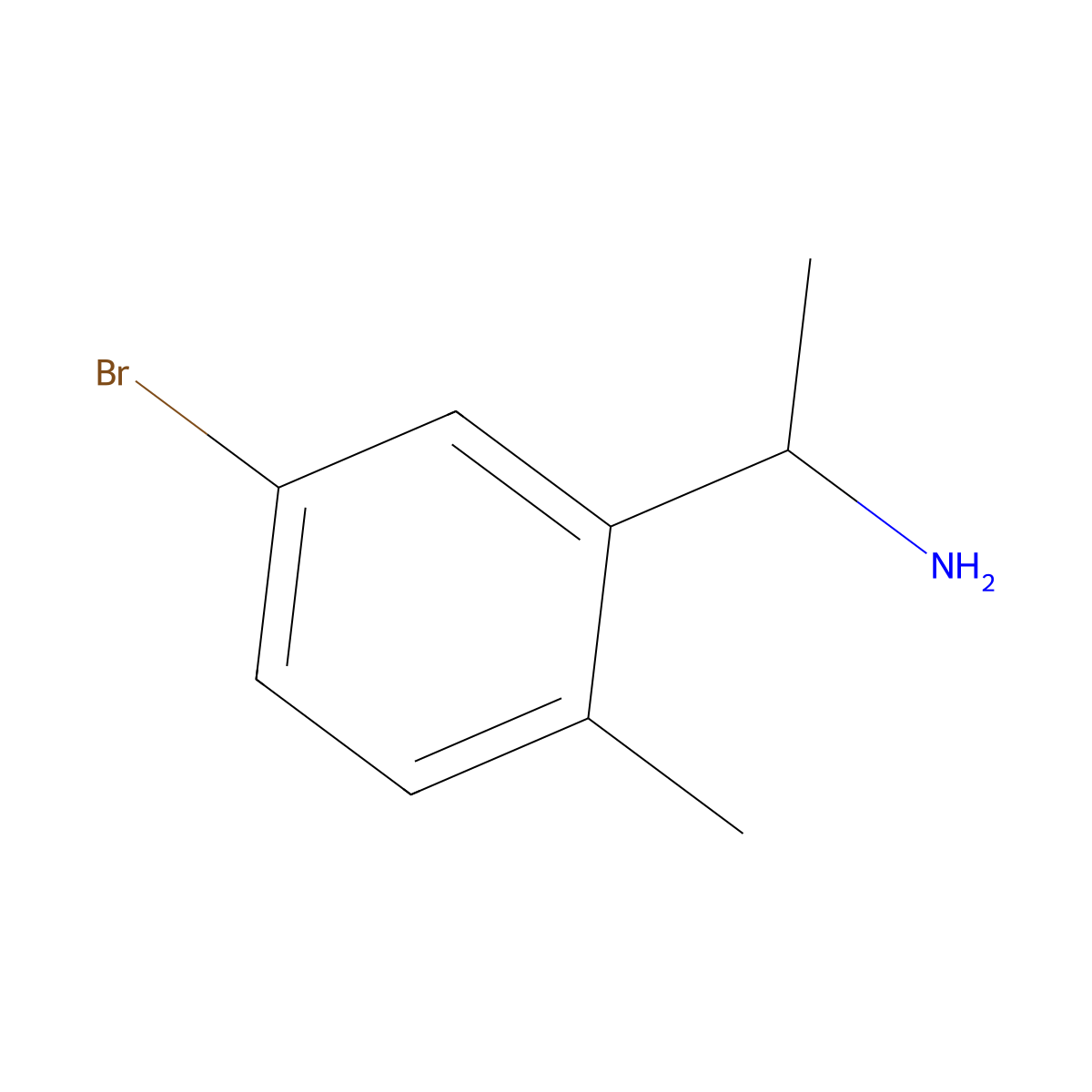 1-(5-Bromo-2-methylphenyl)ethan-1-amine molecular structure, CAS 1270541-79-1
