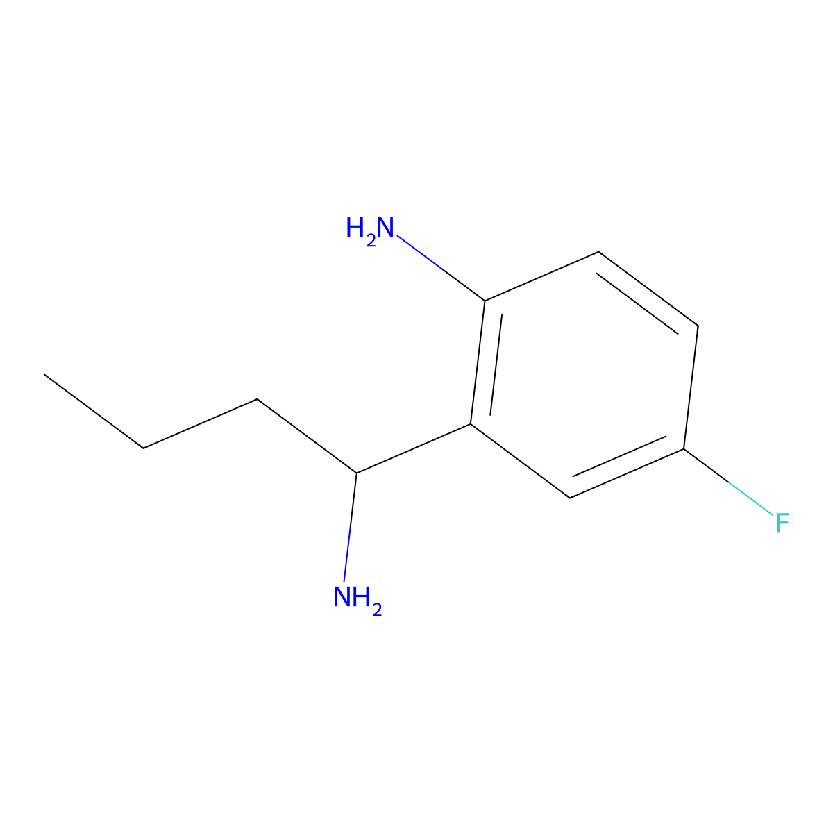 2-(1-Aminobutyl)-4-fluoroaniline molecular structure, CAS 1270542-05-6