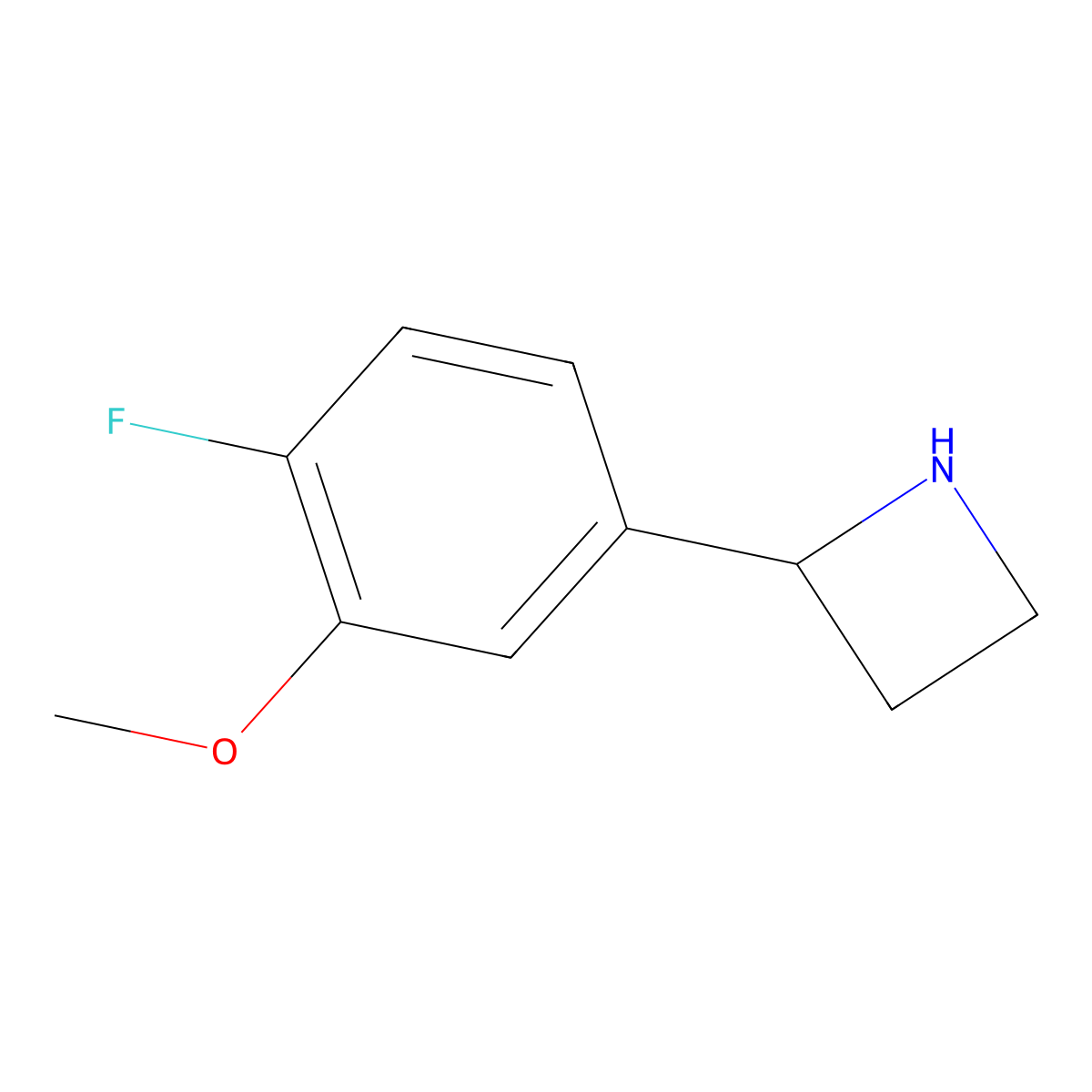 2-(4-Fluoro-3-methoxyphenyl)azetidine molecular structure, CAS 1270542-34-1