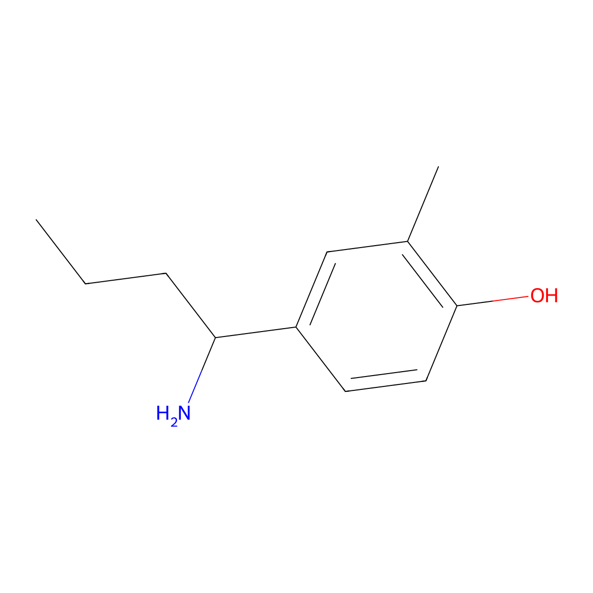 4-(1-Aminobutyl)-2-methylphenol molecular structure, CAS 1270542-42-1