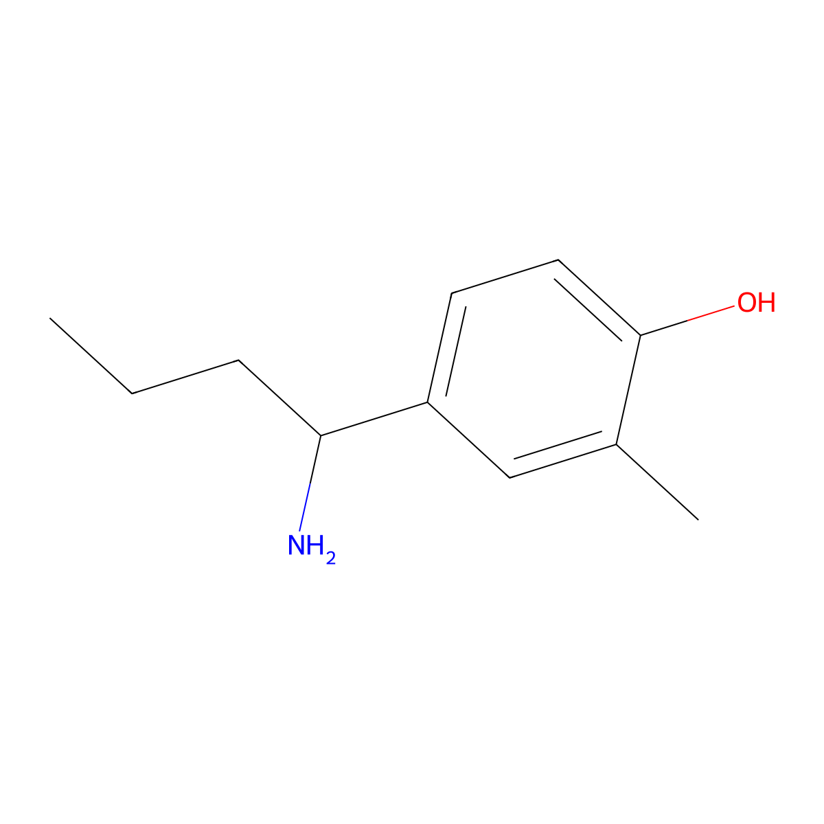 4-(1-Aminobutyl)-2-methylphenol molecular structure, CAS 1270542-42-1