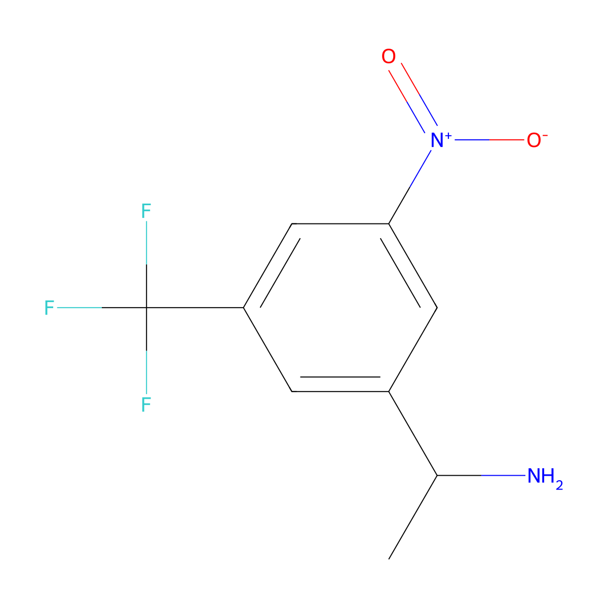 1-[3-Nitro-5-(trifluoromethyl)phenyl]ethylamine molecular structure, CAS 1270542-79-4