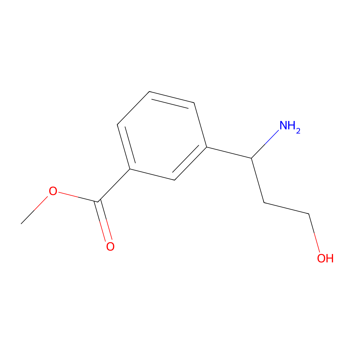 Methyl 3-(1-amino-3-hydroxypropyl)benzoate molecular structure, CAS 1270542-92-1