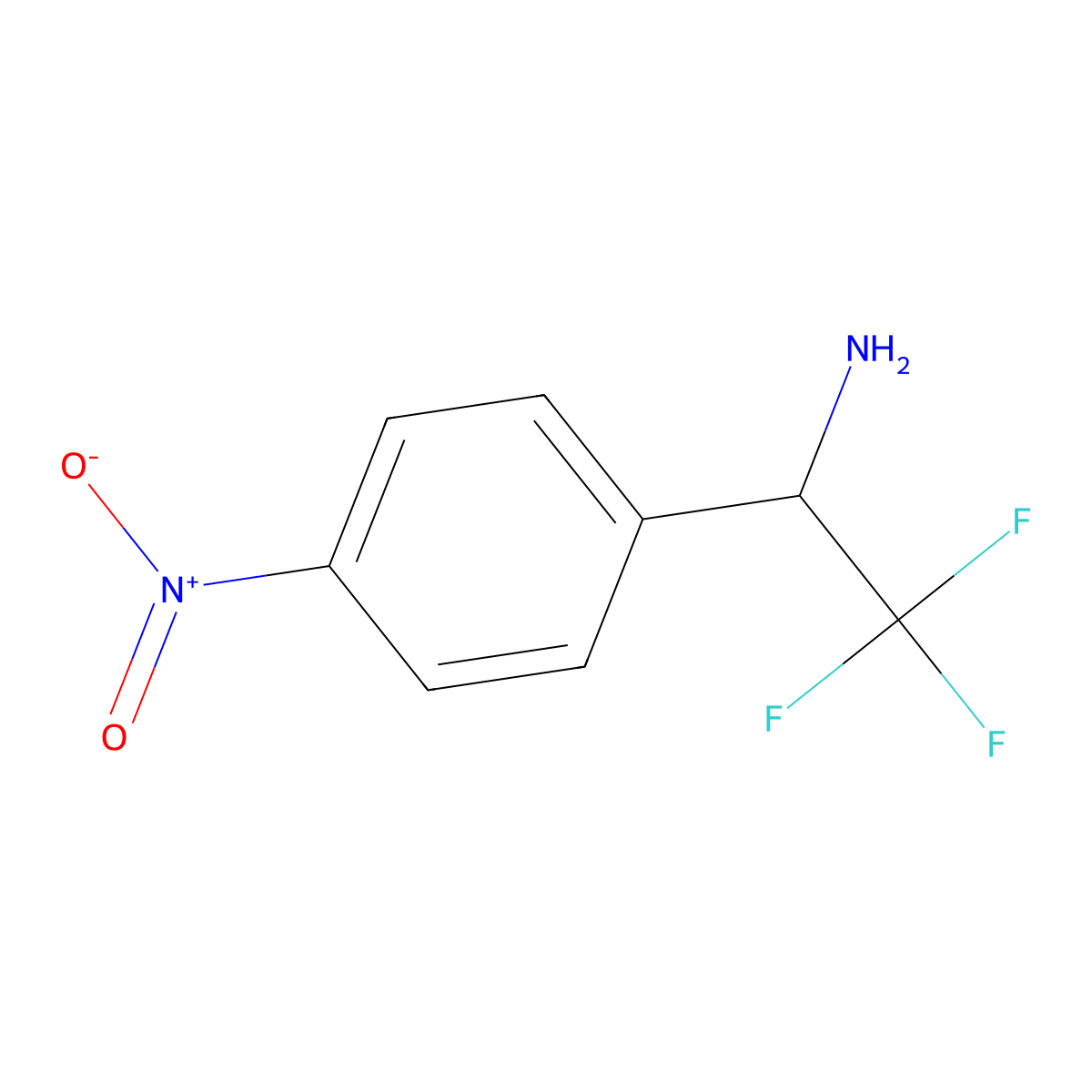 2,2,2-Trifluoro-1-(4-nitrophenyl)ethanamine molecular structure, CAS 1270543-98-0
