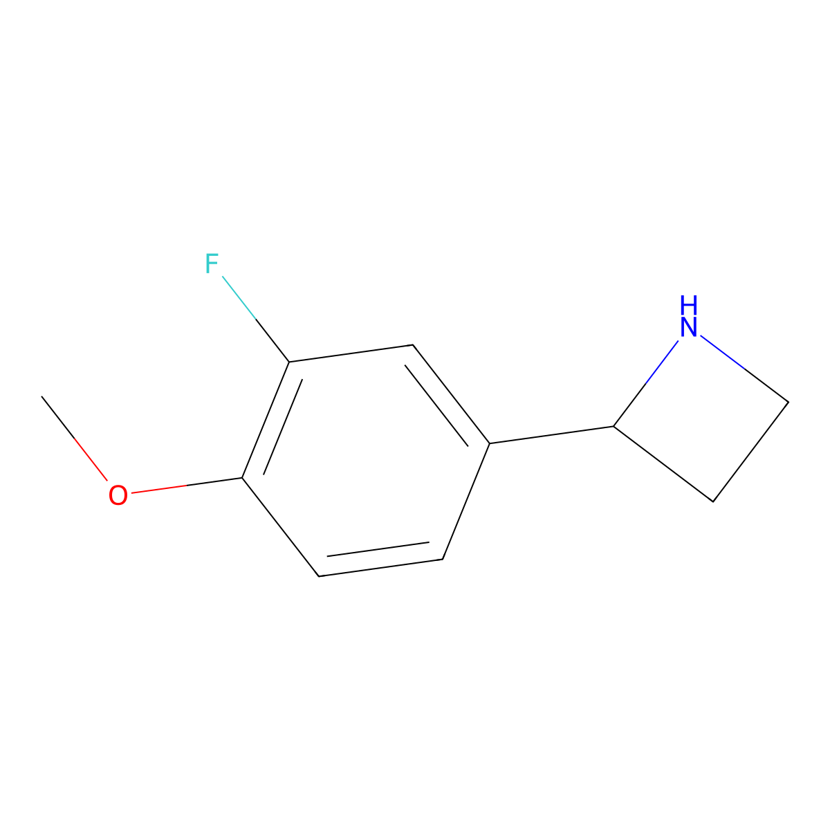 2-(3-Fluoro-4-methoxyphenyl)azetidine molecular structure, CAS 1270544-63-2