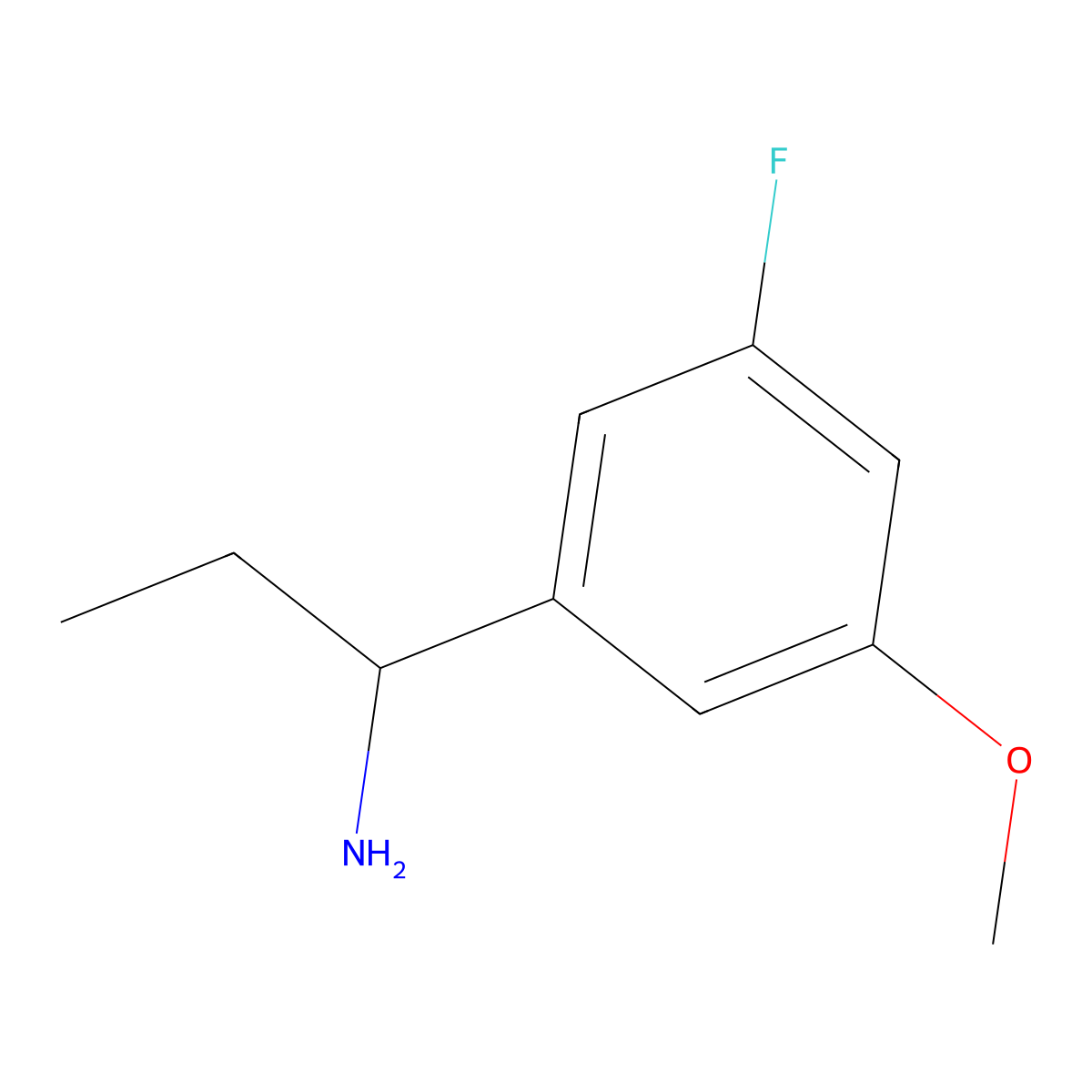 1-(3-Fluoro-5-methoxyphenyl)propan-1-amine molecular structure, CAS 1270544-81-4
