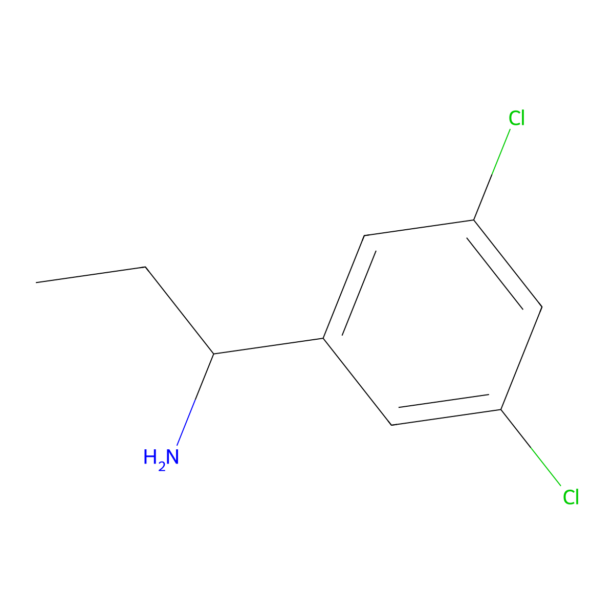 1-(3,5-Dichlorophenyl)propan-1-amine molecular structure, CAS 1270547-69-7