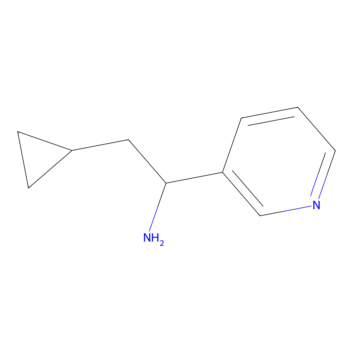 2-Cyclopropyl-1-(pyridin-3-yl)ethan-1-amine molecular structure, CAS 1270547-79-9