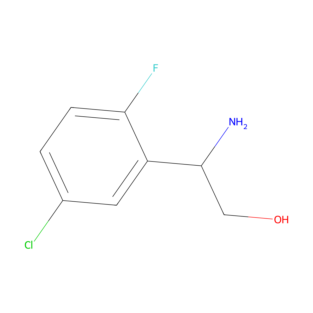 2-Amino-2-(5-chloro-2-fluorophenyl)ethan-1-ol molecular structure, CAS 1270547-80-2