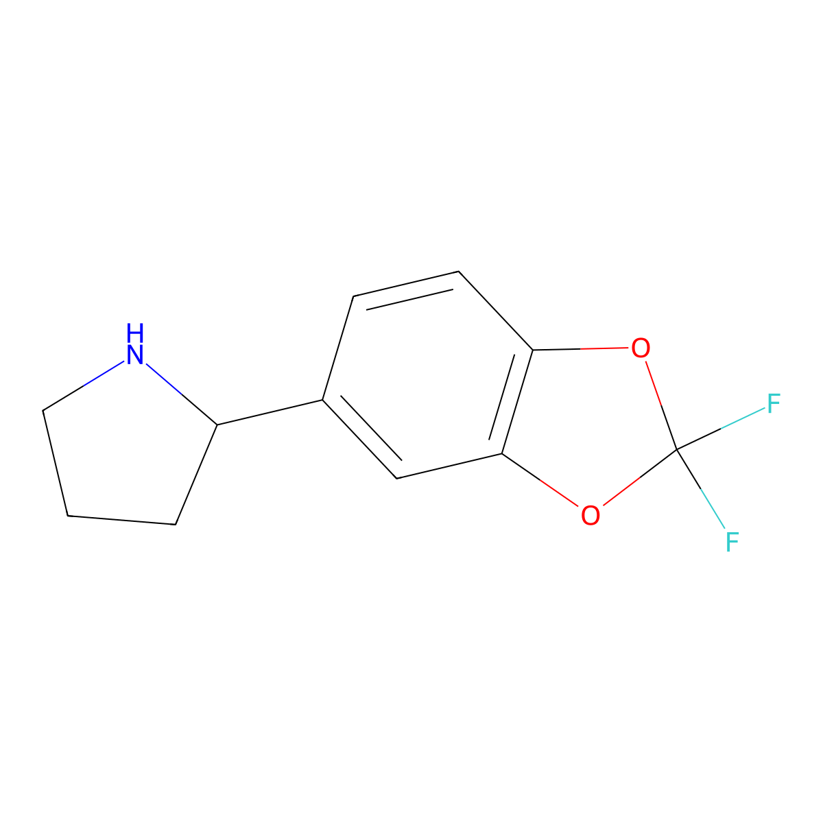 2-(2,2-Difluorobenzo[d][1,3]dioxol-5-yl)pyrrolidine molecular structure, CAS 1270548-38-3
