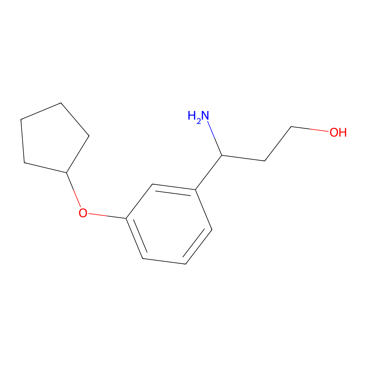 3-Amino-3-(3-cyclopentyloxyphenyl)propan-1-OL molecular structure, CAS 1270548-48-5