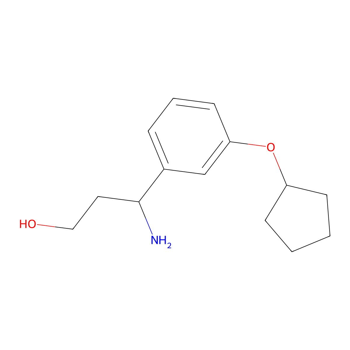 3-Amino-3-(3-cyclopentyloxyphenyl)propan-1-OL molecular structure, CAS 1270548-48-5