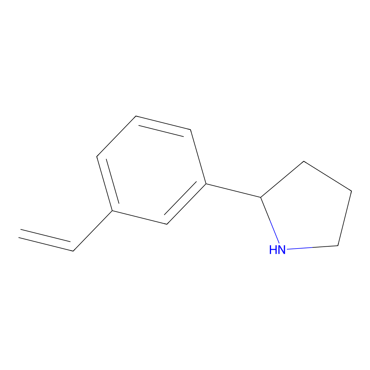 2-(3-Vinylphenyl)pyrrolidine molecular structure, CAS 1270549-04-6