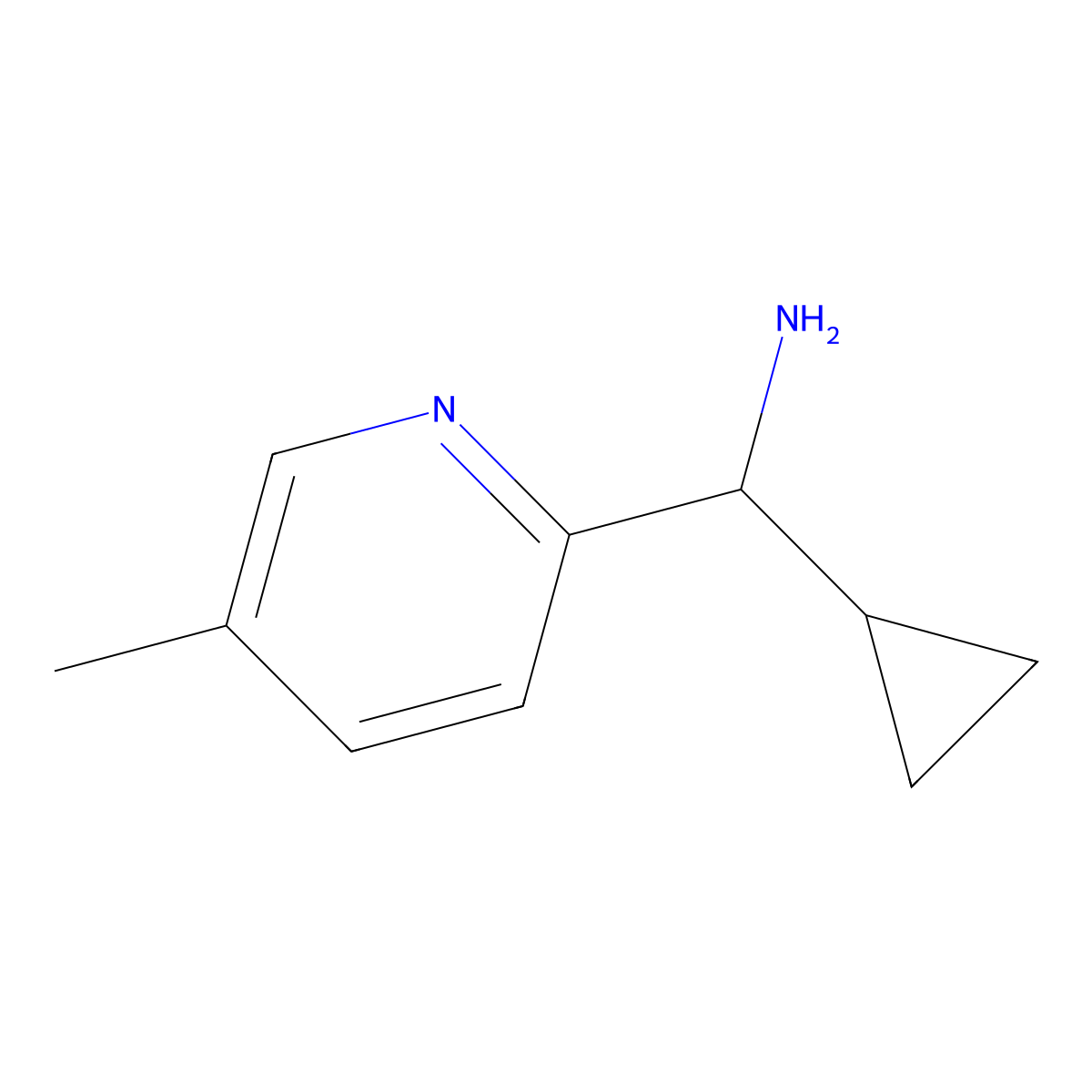 Cyclopropyl(5-methylpyridin-2-yl)methanamine molecular structure, CAS 1270549-49-9