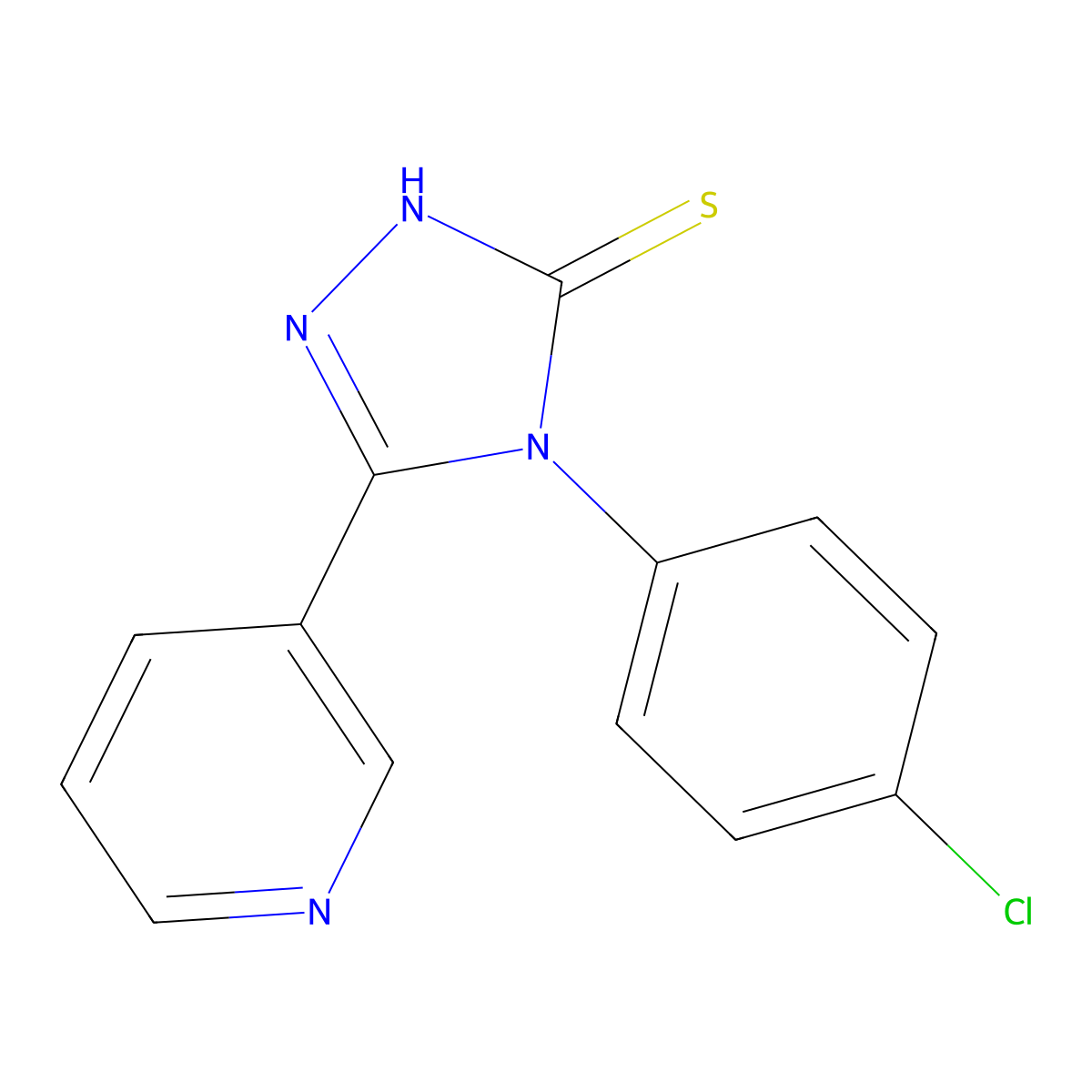4-(4-chlorophenyl)-5-(pyridin-3-yl)-4H-1,2,4-triazole-3-thiol molecular structure, CAS 127055-60-1