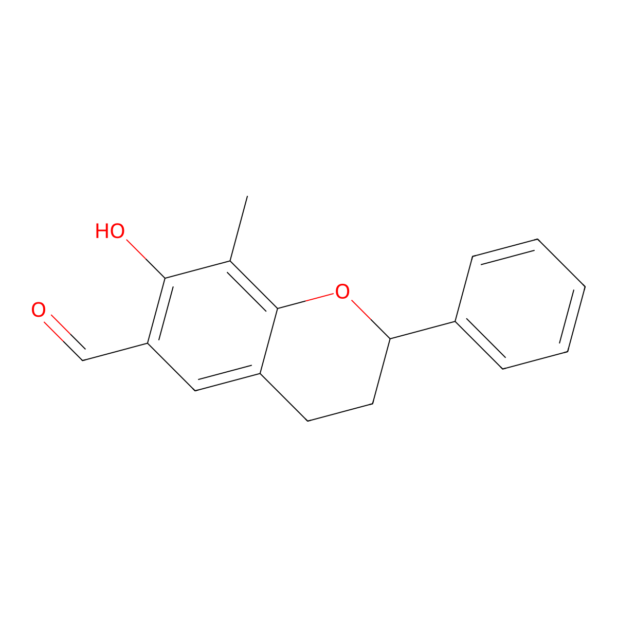 7-Hydroxy-8-methyl-2-phenylchromane-6-carbaldehyde molecular structure, CAS 127055-93-0
