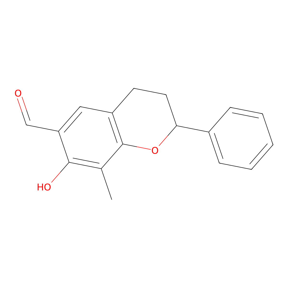 7-Hydroxy-8-methyl-2-phenylchromane-6-carbaldehyde molecular structure, CAS 127055-93-0