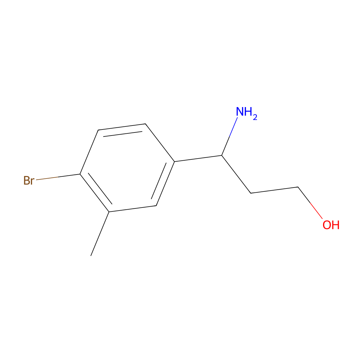 3-Amino-3-(4-bromo-3-methylphenyl)propan-1-ol molecular structure, CAS 1270550-53-2