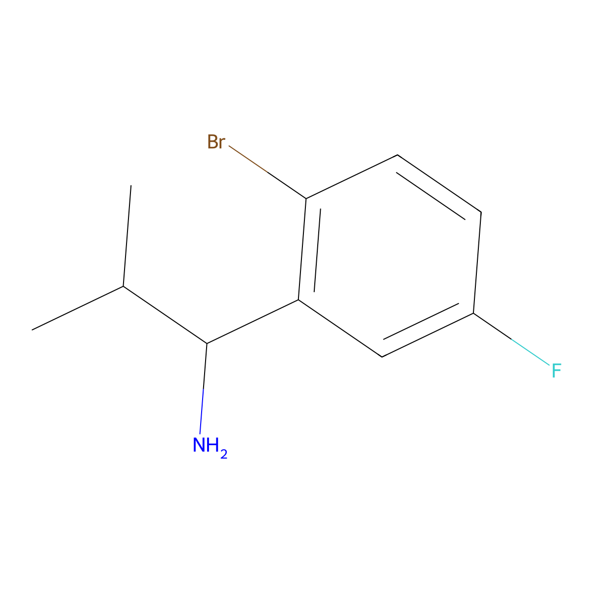 1-(2-Bromo-5-fluorophenyl)-2-methylpropan-1-amine molecular structure, CAS 1270550-63-4
