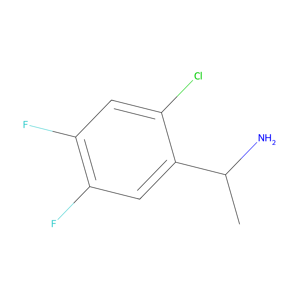 1-(2-Chloro-4,5-difluorophenyl)ethan-1-amine molecular structure, CAS 1270550-65-6