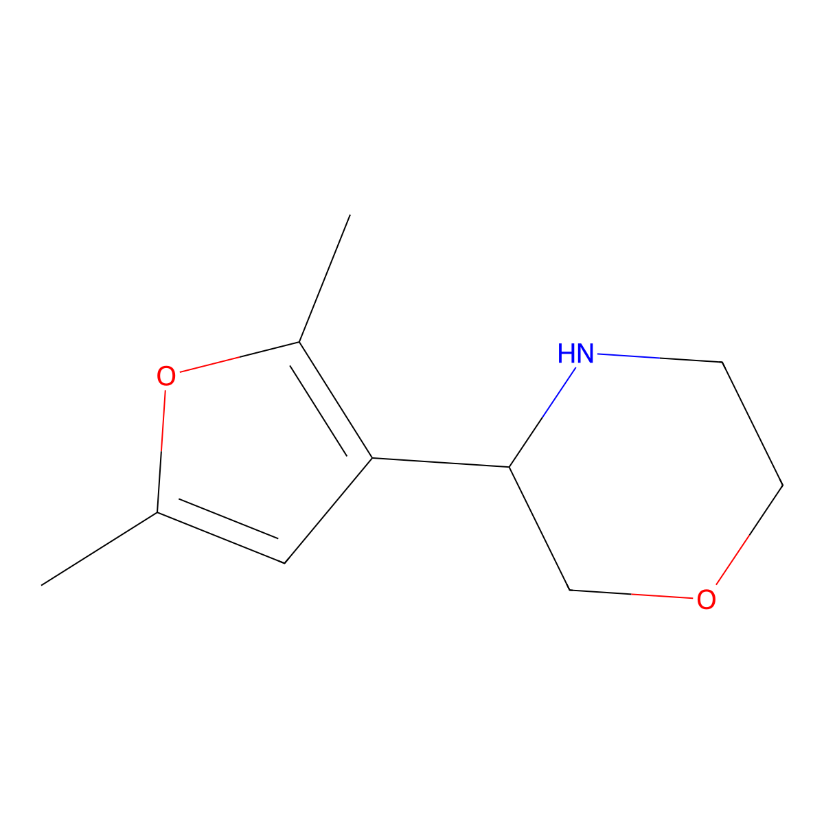 3-(2,5-Dimethylfuran-3-yl)morpholine molecular structure, CAS 1270552-06-1