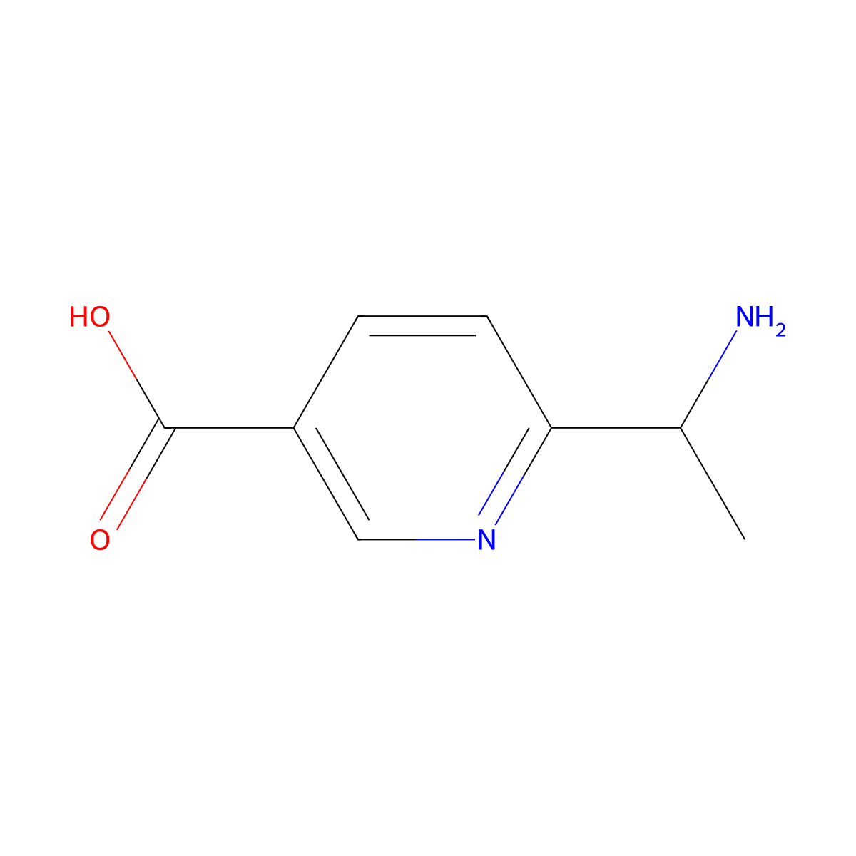 6-(1-Aminoethyl)pyridine-3-carboxylic acid molecular structure, CAS 1270552-20-9