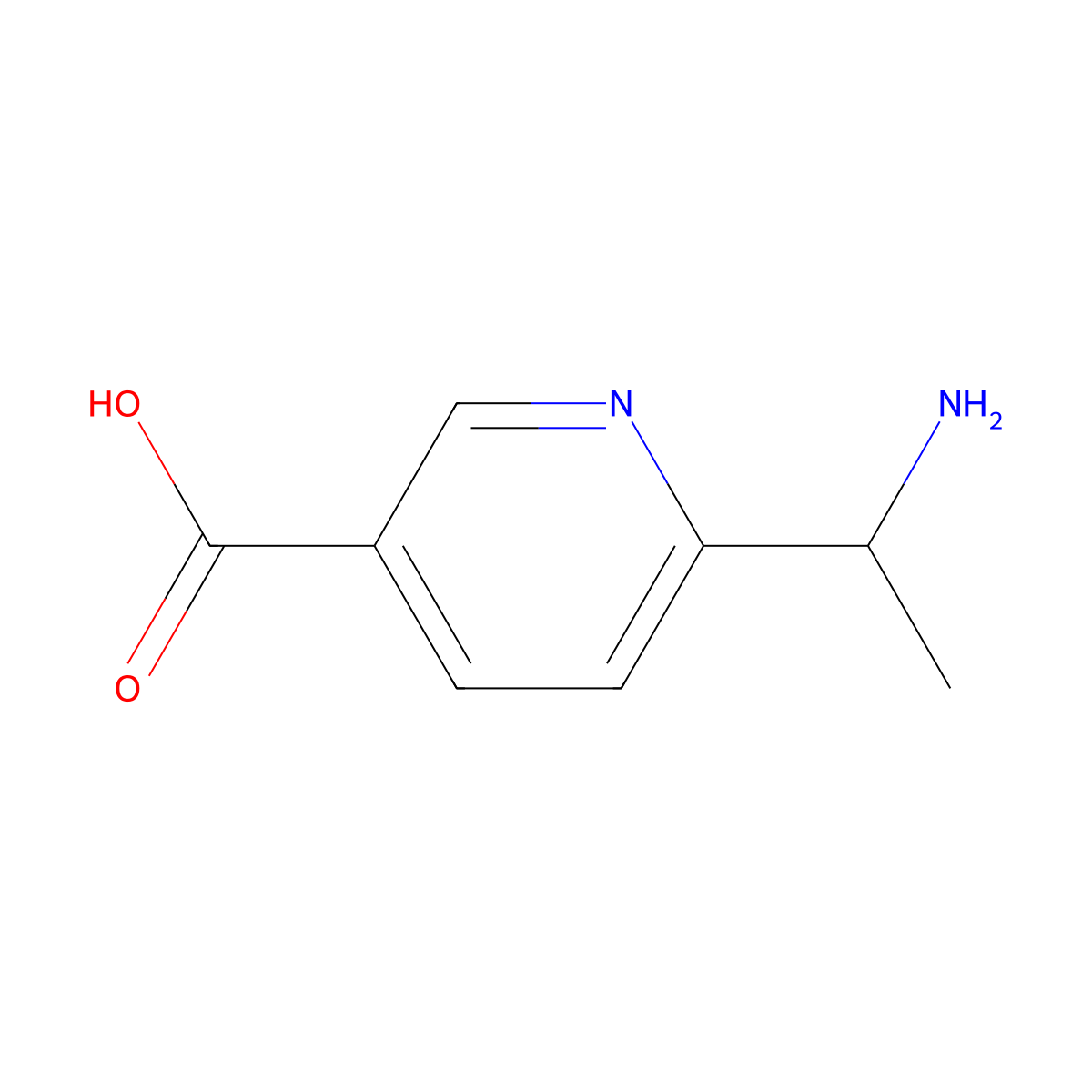 6-(1-Aminoethyl)pyridine-3-carboxylic acid molecular structure, CAS 1270552-20-9