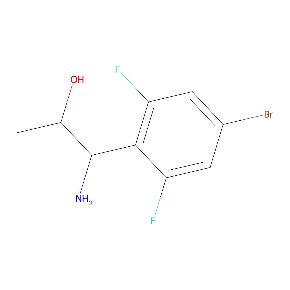 1-Amino-1-(4-bromo-2,6-difluorophenyl)propan-2-OL molecular structure, CAS 1270555-06-0