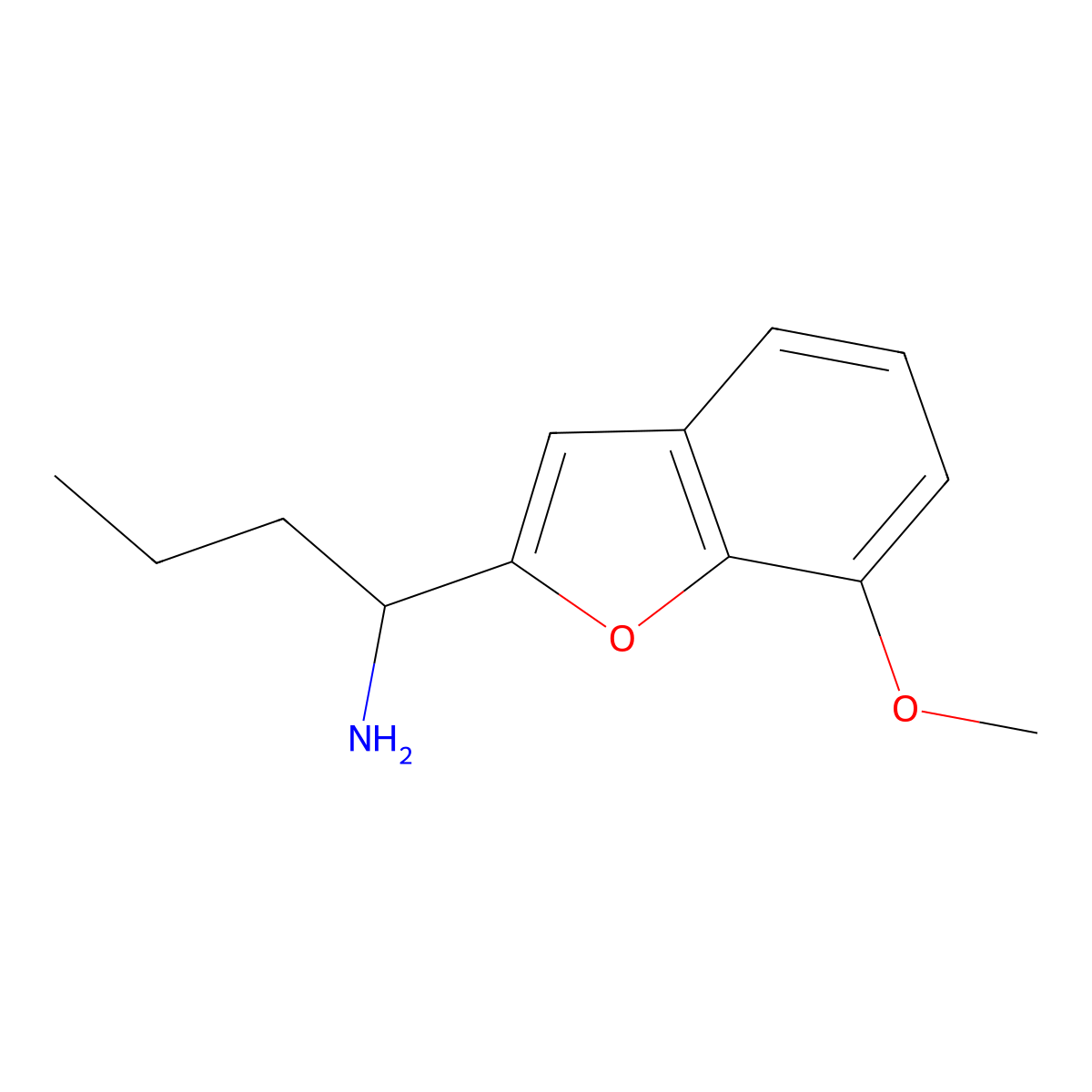 1-(7-Methoxybenzofuran-2-yl)butan-1-amine molecular structure, CAS 1270555-14-0