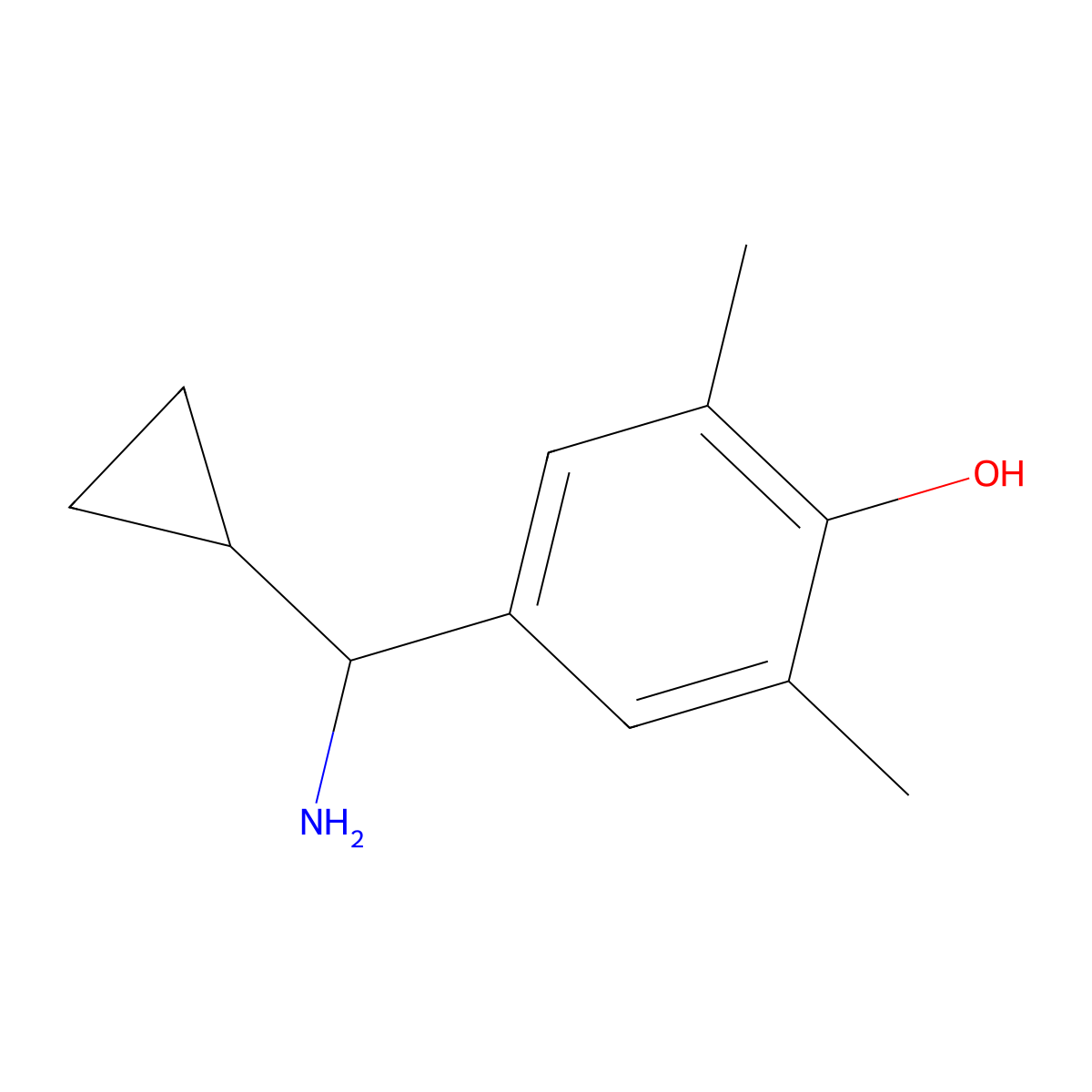 4-[Amino(cyclopropyl)methyl]-2,6-dimethylphenol molecular structure, CAS 1270556-33-6