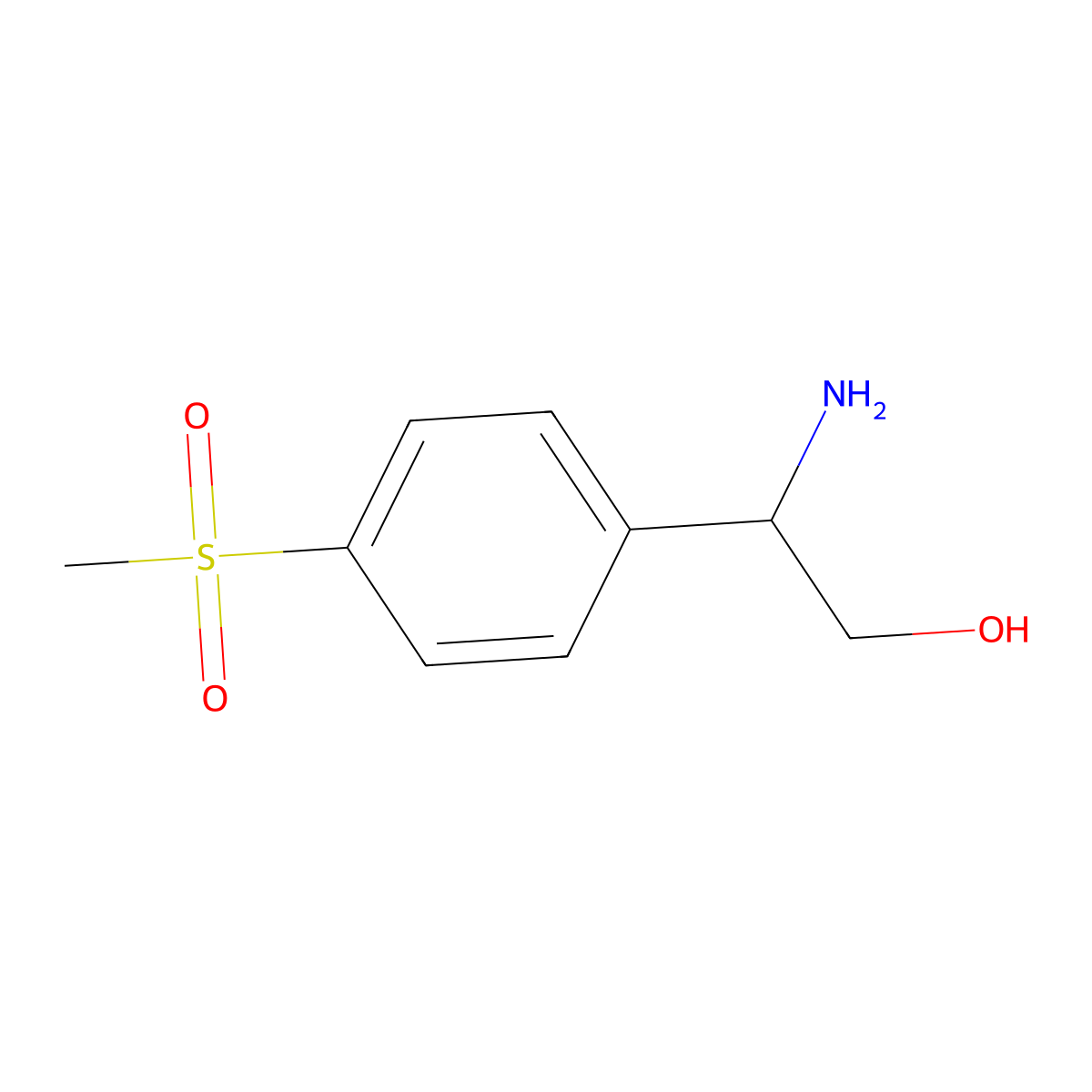 2-Amino-2-(4-methanesulfonylphenyl)ethan-1-ol molecular structure, CAS 1270556-34-7