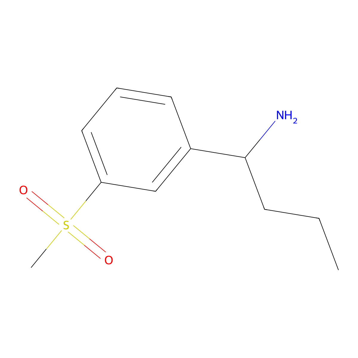 1-(3-(Methylsulfonyl)phenyl)butan-1-amine molecular structure, CAS 1270557-64-6
