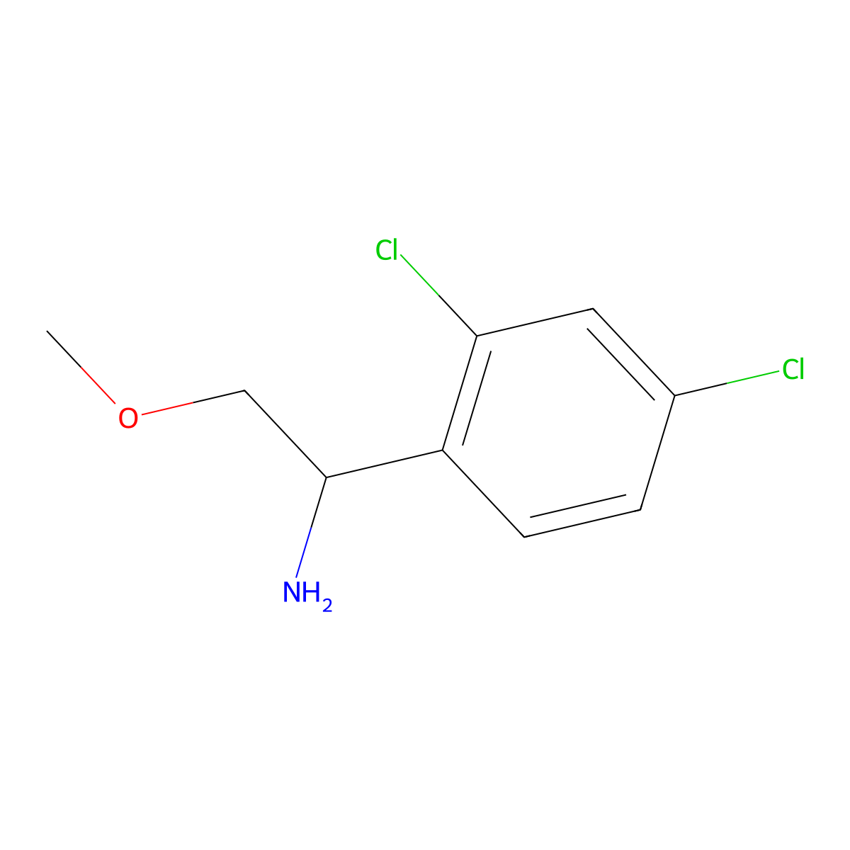 1-(2,4-Dichlorophenyl)-2-methoxyethanamine molecular structure, CAS 1270558-13-8