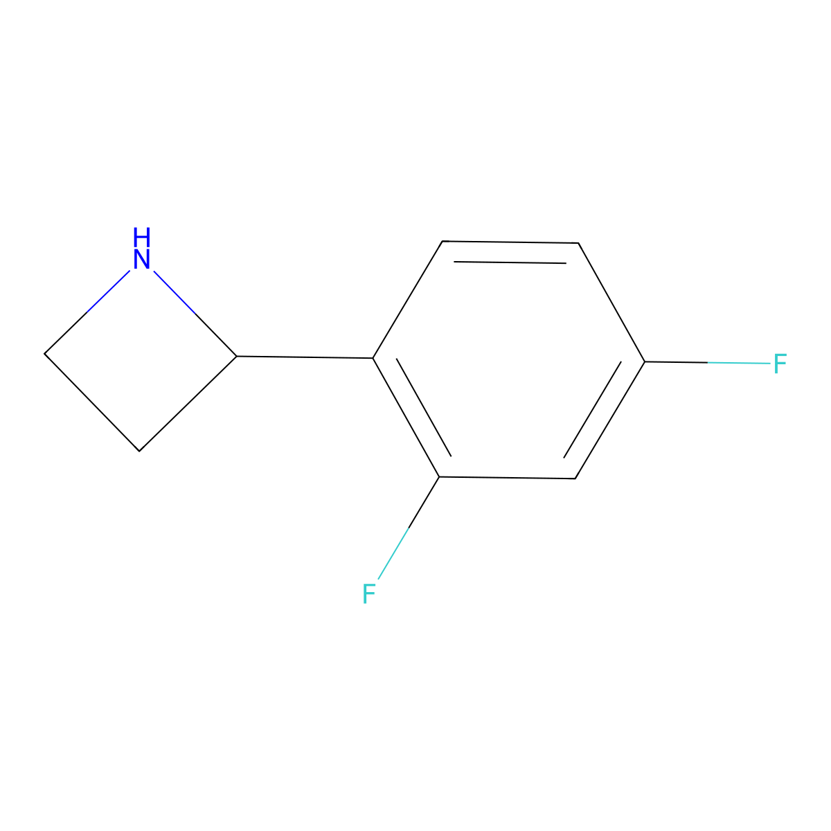 2-(2,4-Difluorophenyl)azetidine molecular structure, CAS 1270558-37-6