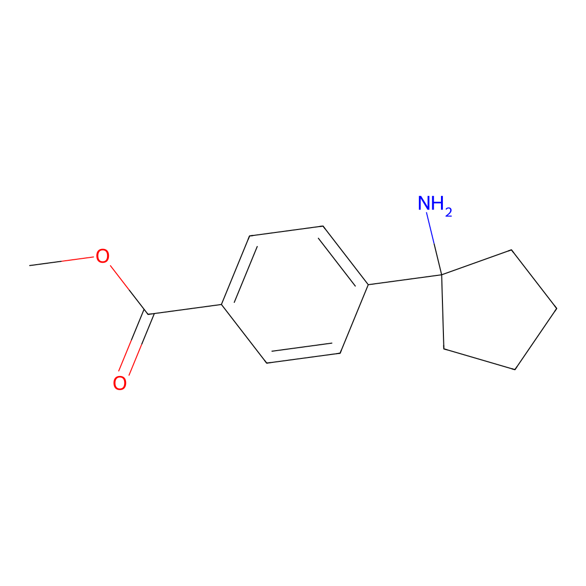 Methyl 4-(1-aminocyclopentyl)benzoate molecular structure, CAS 1270559-28-8